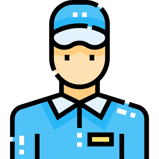 Delivery man Detailed Straight Lineal color icon