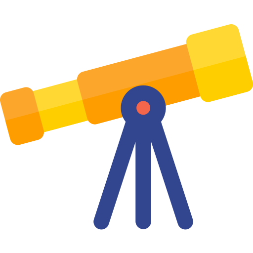 télescope Basic Rounded Flat Icône