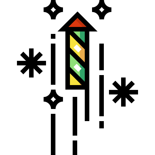 Fireworks Detailed Straight Lineal color icon