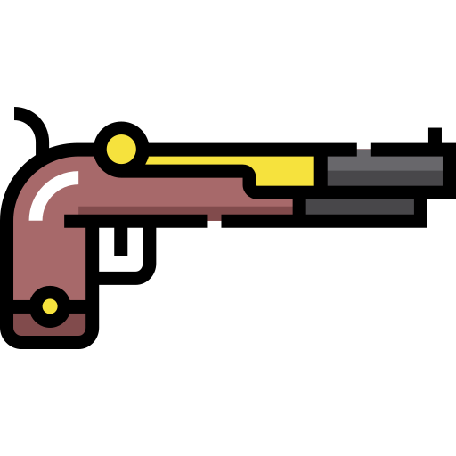 Gun Detailed Straight Lineal color icon