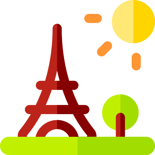 Torre Eiffel Basic Rounded Flat icono