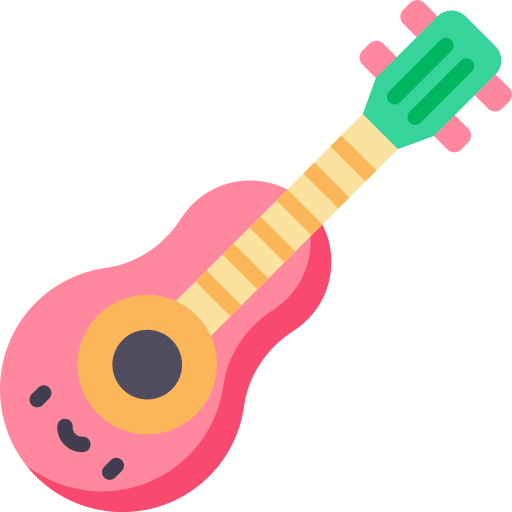 chitarra Kawaii Flat icona