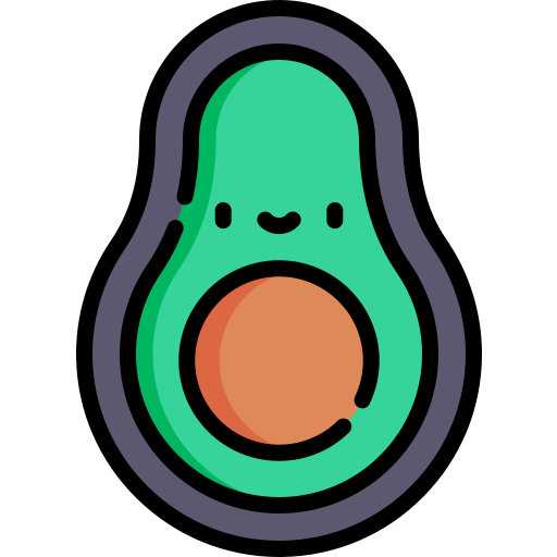 avocado Kawaii Lineal color icoon