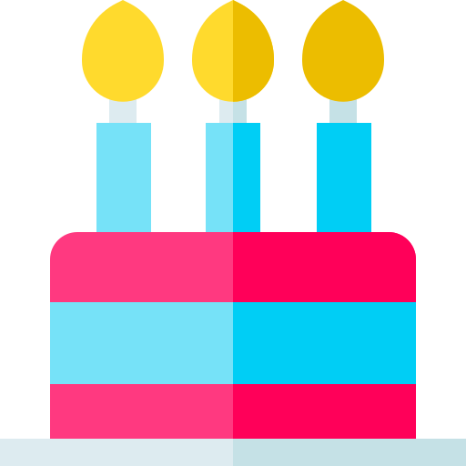 Torta de cumpleaños Basic Straight Flat icono