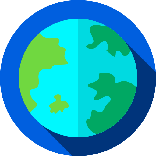 planeta ziemia Flat Circular Flat ikona