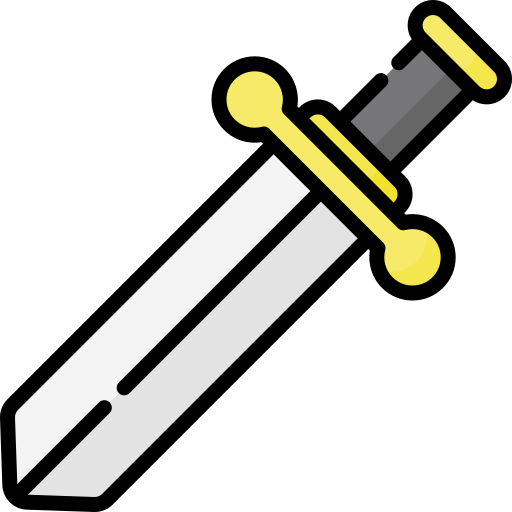 Espada Kawaii Lineal color icono