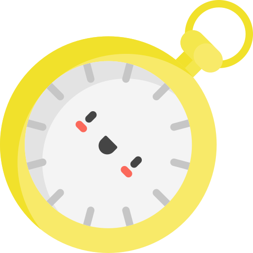 Reloj de bolsillo Kawaii Flat icono