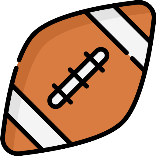 Pelota de rugby Kawaii Lineal color icono