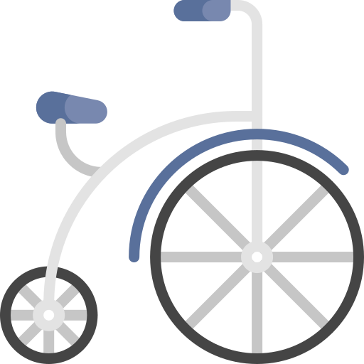 Трехколесный велосипед Kawaii Flat иконка