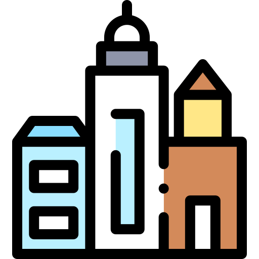 Buildings Detailed Rounded Lineal color icon