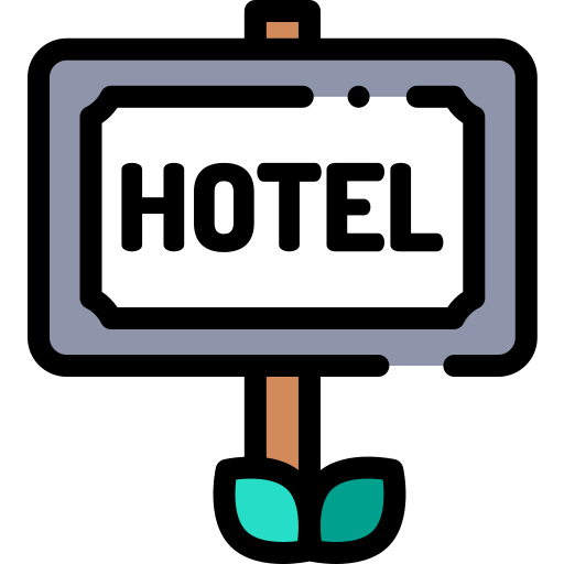 signo de hotel Detailed Rounded Lineal color icono