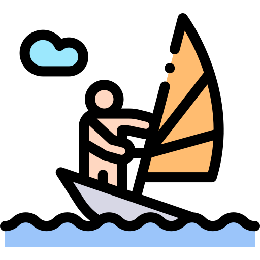 windsurfingu Detailed Rounded Lineal color ikona