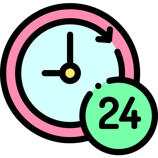 24 horas Detailed Rounded Lineal color icono
