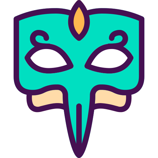 maschera di carnevale Berkahicon Lineal Color icona