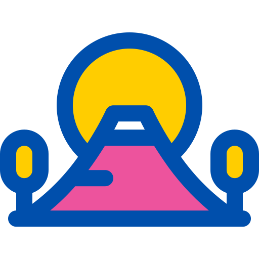góra fuji Berkahicon Lineal Color ikona