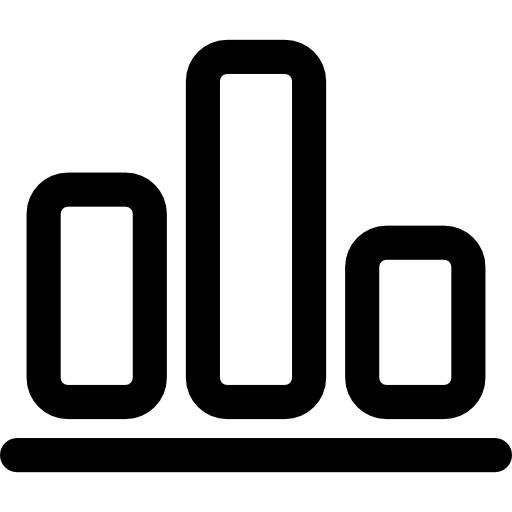 staafdiagram Basic Rounded Lineal icoon