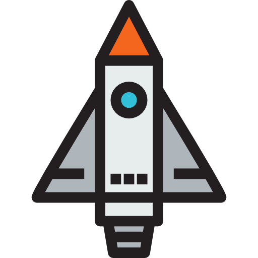 rakieta Detailed Straight Lineal color ikona