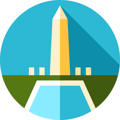 Washington monument Flat Circular Flat icon