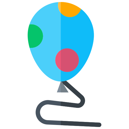 cumpleaños y fiesta con globos. Generic color fill icono