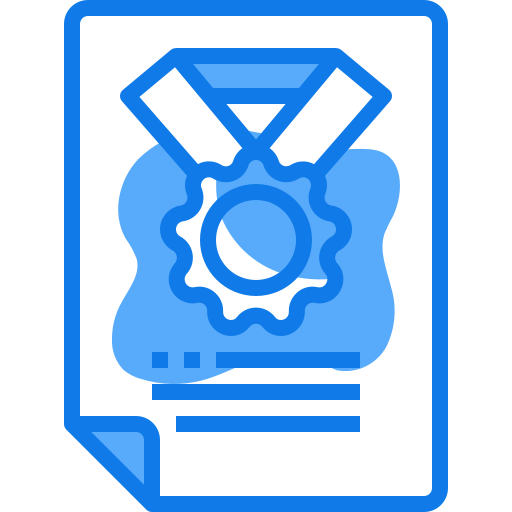Certificate Justicon Blue icon