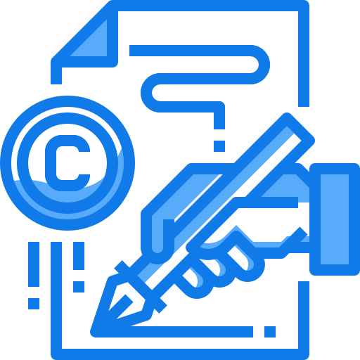 auteursrechten Justicon Blue icoon