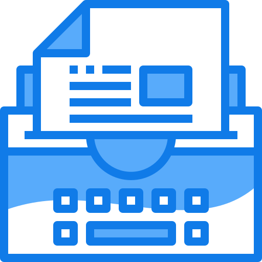 machine à écrire Justicon Blue Icône