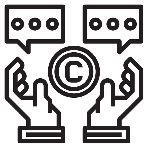 diritto d'autore Justicon Lineal icona