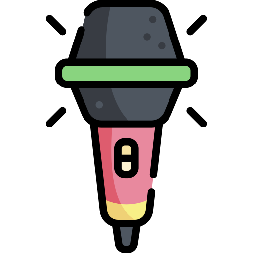 マイクロフォン Kawaii Lineal color icon
