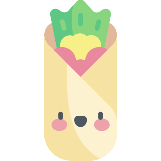 burrito Kawaii Flat icona