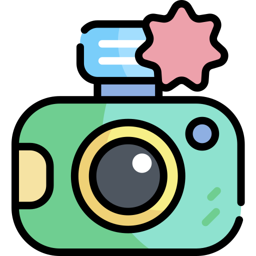 camera Kawaii Lineal color icoon