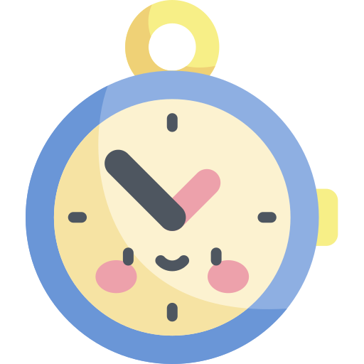 zegarek kieszonkowy Kawaii Flat ikona