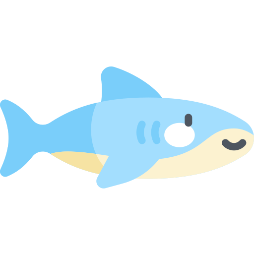 Акула Kawaii Flat иконка