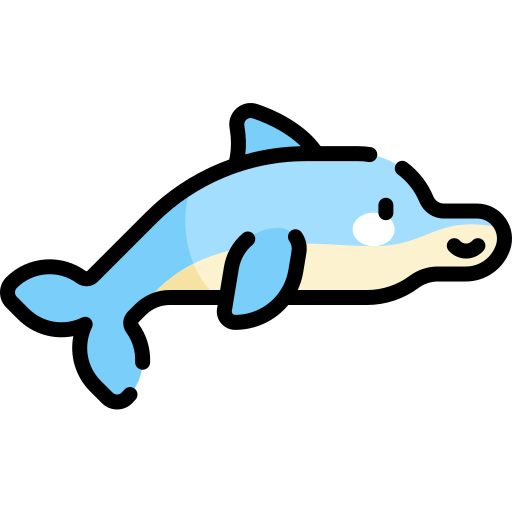 delfin Kawaii Lineal color icon