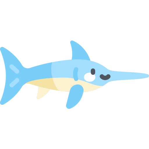 рыба-меч Kawaii Flat иконка