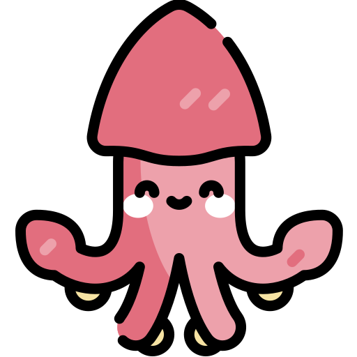 Squid Kawaii Lineal color icon