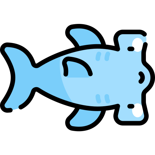 ryba młotowata Kawaii Lineal color ikona