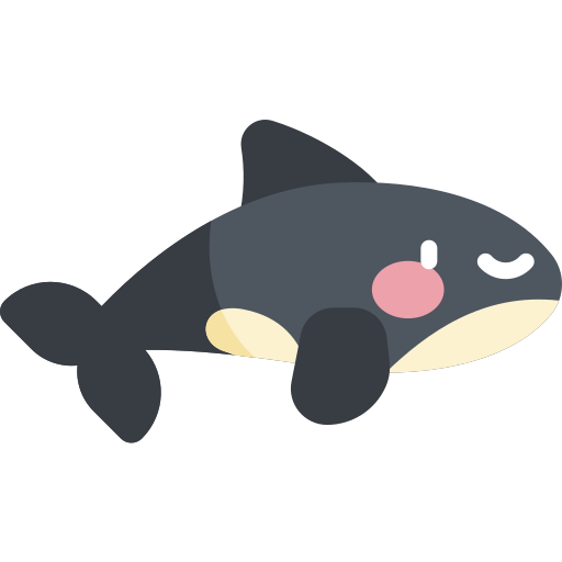 Killer whale Kawaii Flat icon