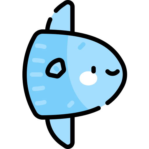 słoneczna ryba Kawaii Lineal color ikona