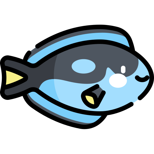 pesce chirurgo Kawaii Lineal color icona