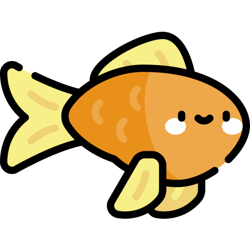 poisson rouge Kawaii Lineal color Icône