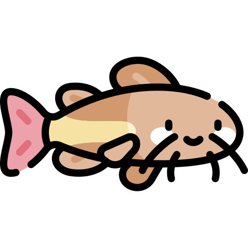 pesce gatto Kawaii Lineal color icona