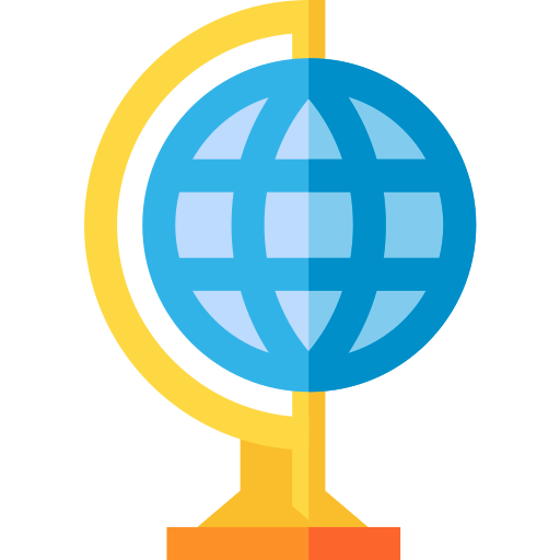 Earth globe Basic Straight Flat icon