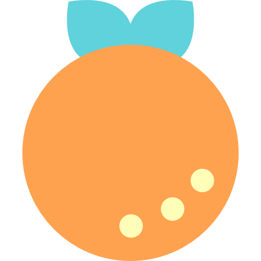 oranje Basic Straight Flat icoon