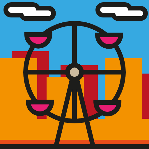 Ferris wheel Detailed Straight Lineal color icon