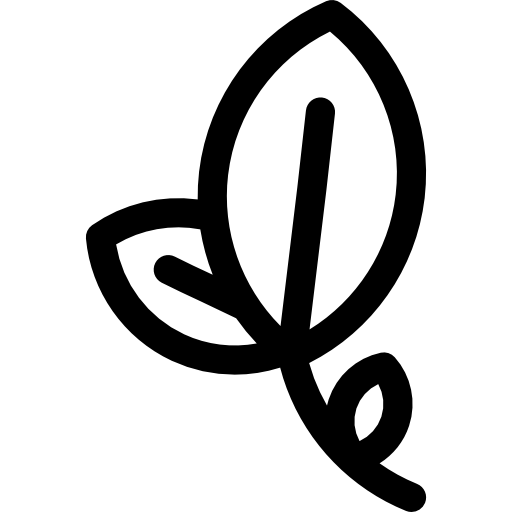 liść Basic Rounded Lineal ikona