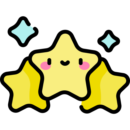 sterren Kawaii Lineal color icoon