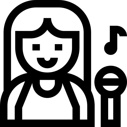 piosenkarz Basic Straight Lineal ikona