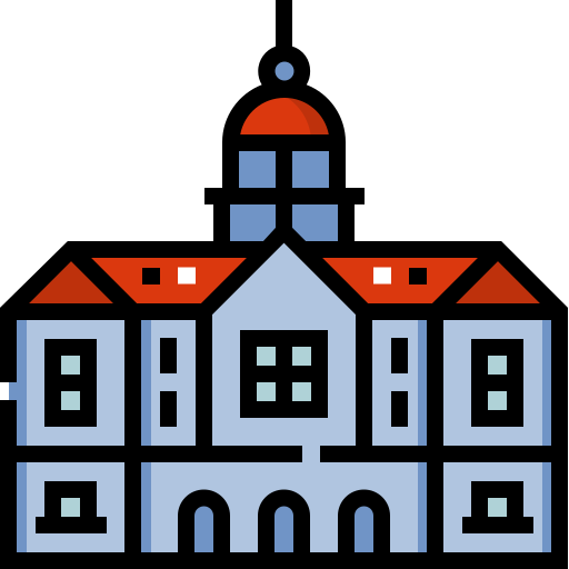 koninklijk paleis Detailed Straight Lineal color icoon