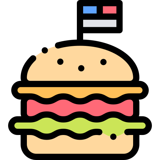 Hamburguer Detailed Rounded Lineal color Ícone