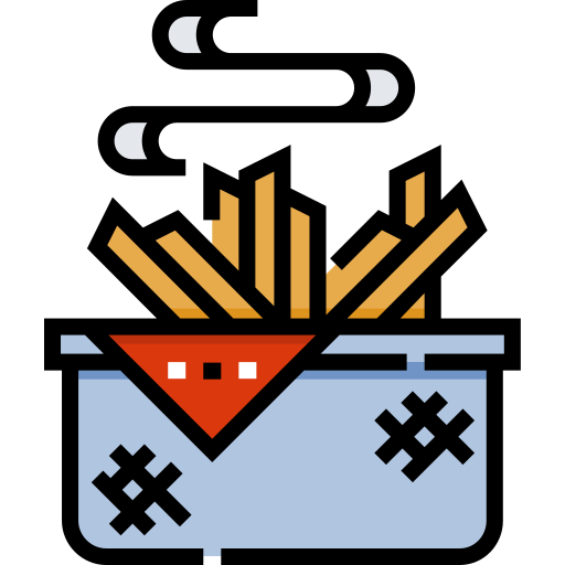 French fries Detailed Straight Lineal color icon